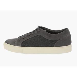CORNELIANI ID Leather and Wool sneakers - brown/gray - size 9 - X4